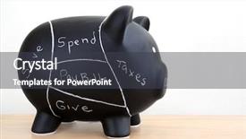  Presentation with banking bank vault door - Amazing slide set having bank with pork chart spending backdrop and a dark gray colored foreground