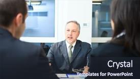  Presentation with office - PPT theme consisting of banker - businessman talking to a couple background and a wine colored foreground