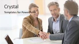  Presentation with bank - Presentation design with banker - couple in bank office shaking background and a lemonade colored foreground