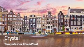  Presentation with amsterdam - Slide deck consisting of banking - amsterdam netherlands floating houses background and a violet colored foreground
