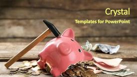  Presentation with banking - Presentation theme having banking - broken piggy bank with cash background and a tawny brown colored foreground