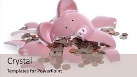  Presentation with banking - Cool new theme with banking - broken piggy bank backdrop and a coral colored foreground