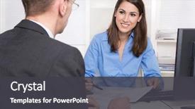  Presentation with insurance - PPT theme featuring banking - business meeting at bank background and a dark gray colored foreground