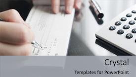  Presentation with woman business - Slides having banking - business woman prepare writing background and a light gray colored foreground