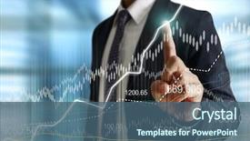  Presentation with banking - PPT theme with banking - businessman with financial symbols coming background and a ocean colored foreground