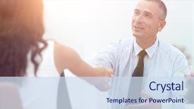  Presentation with banking - Beautiful theme featuring banking - closeup handshake manager and client backdrop and a sky blue colored foreground