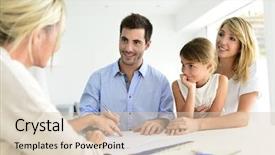  Presentation with meeting family - Amazing presentation design having banking - family meeting real-estate agent backdrop and a lemonade colored foreground