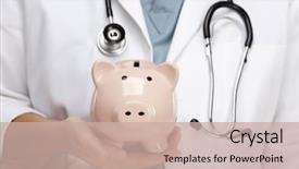  Presentation with banking - Amazing presentation theme having banking - female doctor with stethoscope holding backdrop and a soft green colored foreground