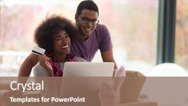  Presentation with african american black couple - PPT theme with banking - happy young african american couple background and a violet colored foreground