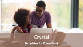  Presentation with online banking - Cool new slides with banking - happy young african american couple backdrop and a coral colored foreground