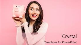  Presentation with banking - Presentation with banking - joyous young woman 20s background and a lemonade colored foreground