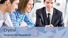  Presentation with banking - Audience pleasing theme consisting of banking - manager talks to a young backdrop and a light blue colored foreground