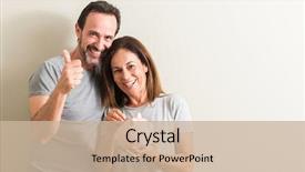  Presentation with man and woman - PPT layouts with banking - middle age couple woman background and a soft green colored foreground