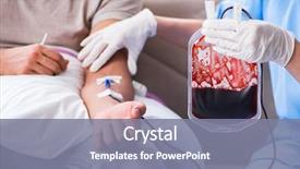  Presentation with blood transfusion - Presentation featuring banking - patient getting blood transfusion background and a gray colored foreground