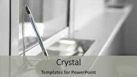  Presentation with banking - Audience pleasing slides consisting of banking - pen on surface near cash backdrop and a light gray colored foreground