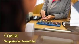  Presentation with saving - Colorful theme enhanced with banking - people money saving and finance backdrop and a tawny brown colored foreground