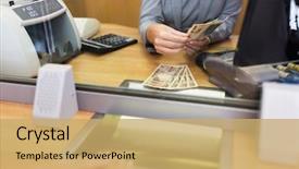  Presentation with counting - Cool new presentation theme with banking - people withdrawal saving and finance backdrop and a yellow colored foreground