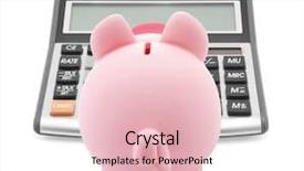  Presentation with banking - Slide deck consisting of banking - piggy bank and callculator isolated background and a lemonade colored foreground