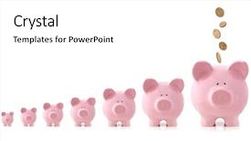  Presentation with pink - Amazing slide deck having banking - pink piggy banks increasing backdrop and a white colored foreground