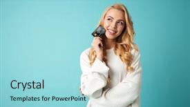  Presentation with love between man and woman - Cool new PPT layouts with banking - portrait of a lovely young backdrop and a arctic colored foreground