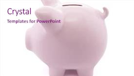  Presentation with piggy bank broken piggybank - Presentation design enhanced with banking - side view of pink piggy background and a lemonade colored foreground