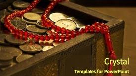  Presentation with rosary - PPT theme with banking - uae dirham coins background and a tawny brown colored foreground