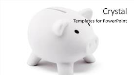  Presentation with banking - Presentation design enhanced with banking - white piggy bank with clipping background and a white colored foreground
