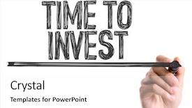  Presentation with invest - Slide set featuring banking act - hand with marker writing background and a white colored foreground