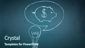  Presentation with chalk board - PPT layouts having banking facilities - chalk drawing of piggy bank background and a  colored foreground