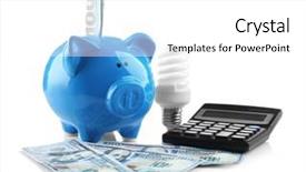  Presentation with piggy bank - Colorful presentation enhanced with banking facilities - cute piggy bank with money backdrop and a  colored foreground