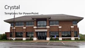  Presentation with rainy day - Theme featuring banking facilities - rainy day building background and a white colored foreground