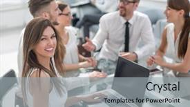  Presentation with banking - Slide deck consisting of banking hall - bank employees hold a workshop background and a light gray colored foreground