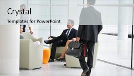  Presentation with banking - Audience pleasing slide deck consisting of banking hall - business meeting backdrop and a  colored foreground