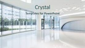  Presentation with modern building - Slides consisting of banking hall - futuristic modern office building interior background and a sky blue colored foreground