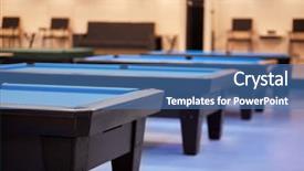  Presentation with billiard - PPT layouts consisting of banking hall - interior of billiard club tables background and a teal colored foreground