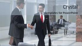  Presentation with banking - Amazing theme having banking hall - manager meets the client backdrop and a light blue colored foreground