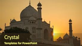  Presentation with taj mahal - Slide set with banking india - taj mahal sunset view background and a tawny brown colored foreground
