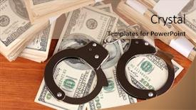  Presentation with financial law - Beautiful presentation theme featuring banking law - idea of punishment for financial backdrop and a coral colored foreground