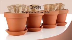  Presentation with business growing - Presentation theme featuring banking profitability - business concept growing money background and a coral colored foreground