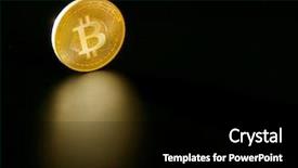 Presentation with reflection - PPT layouts having banking token - bitcoin btc coin reflection background and a  colored foreground