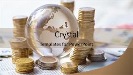  Presentation with banking - PPT theme featuring banking token - business concept background and a coral colored foreground