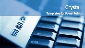  Presentation with card transaction - PPT theme with banking transaction - credit card on keyboard background and a  colored foreground