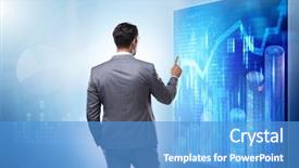  Presentation with stock trading - Amazing presentation theme having sales mapping - businessman in futuristic stock trading backdrop and a teal colored foreground
