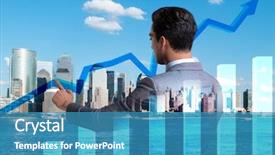  Presentation with stock trading - PPT layouts enhanced with sales mapping - businessman in stock trading concept background and a teal colored foreground