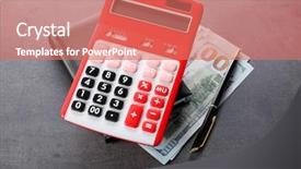  Presentation with pentecost red flame - Cool new theme with banknotes and pen on grey backdrop and a coral colored foreground