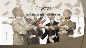  Presentation with four anchors - Beautiful presentation featuring banknotes falling over four businessmen backdrop and a lemonade colored foreground