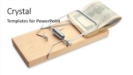  Presentation with banknotes - Beautiful PPT layouts featuring banknotes in mouse trap backdrop and a white colored foreground