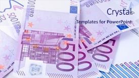  Presentation with diagram - Presentation design with banknotes-of-euro-and-diagram background and a sky blue colored foreground