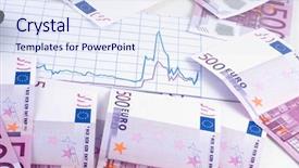  Presentation with diagram - Presentation design with banknotes-of-euro-and-diagram background and a sky blue colored foreground