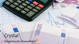  Presentation with diagram - Colorful PPT theme enhanced with banknotes-of-euro-and-diagram backdrop and a light gray colored foreground